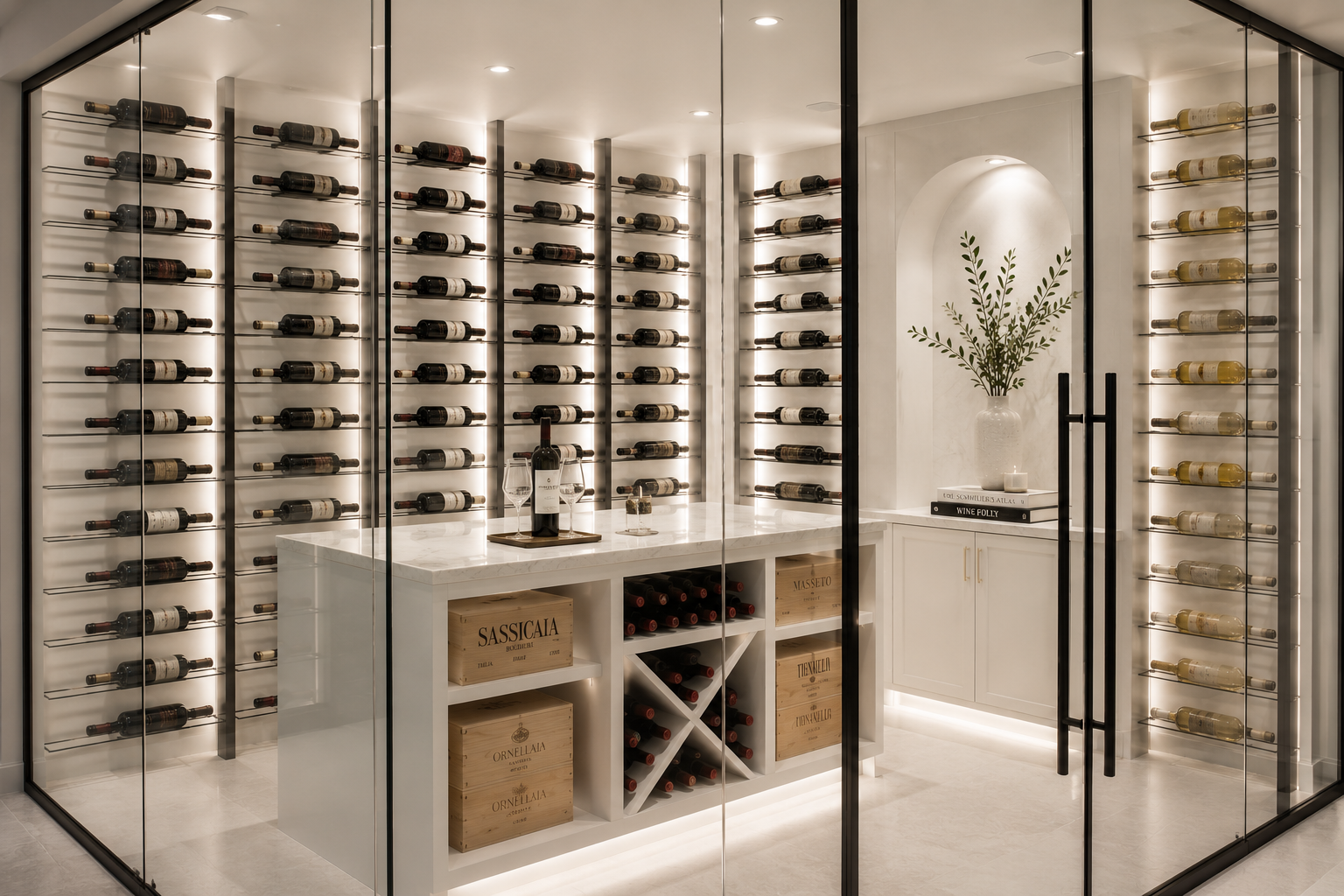 Glass Wine Cellars Jupiter Installation Detail